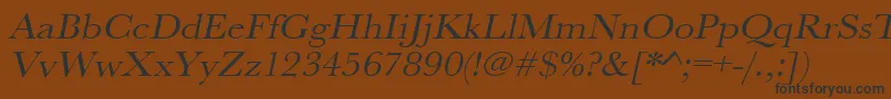 UrwbaskertextwidOblique Font – Black Fonts on Brown Background