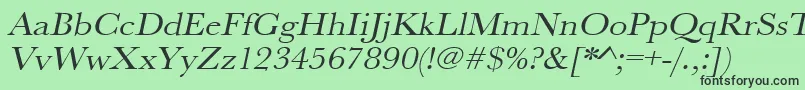 UrwbaskertextwidOblique Font – Black Fonts on Green Background