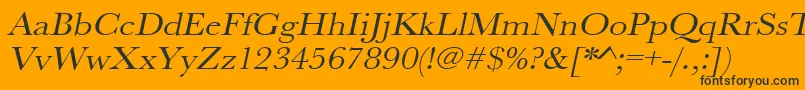 UrwbaskertextwidOblique Font – Black Fonts on Orange Background