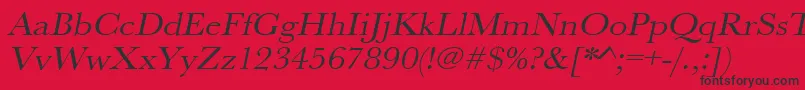 UrwbaskertextwidOblique Font – Black Fonts on Red Background