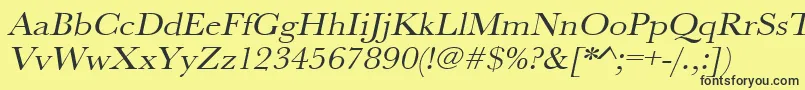 UrwbaskertextwidOblique Font – Black Fonts on Yellow Background