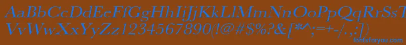 UrwbaskertextwidOblique Font – Blue Fonts on Brown Background