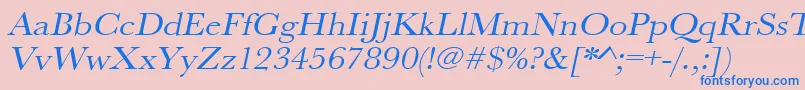 UrwbaskertextwidOblique Font – Blue Fonts on Pink Background