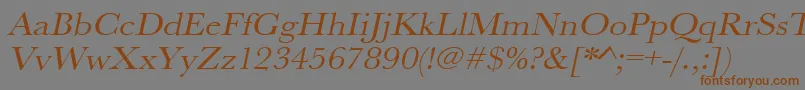 UrwbaskertextwidOblique Font – Brown Fonts on Gray Background