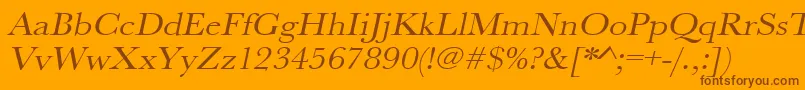 UrwbaskertextwidOblique Font – Brown Fonts on Orange Background