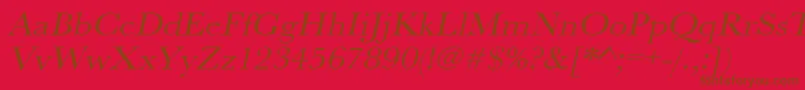 UrwbaskertextwidOblique Font – Brown Fonts on Red Background