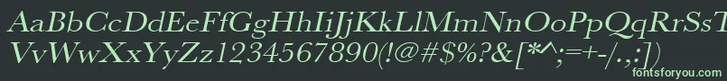 UrwbaskertextwidOblique Font – Green Fonts on Black Background