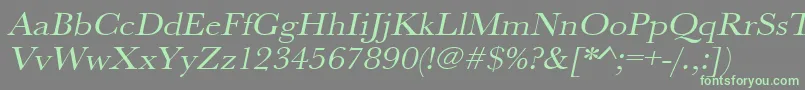 UrwbaskertextwidOblique Font – Green Fonts on Gray Background