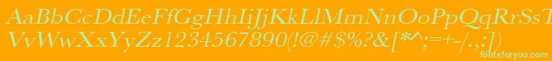 UrwbaskertextwidOblique Font – Green Fonts on Orange Background