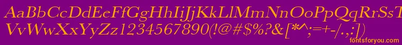 UrwbaskertextwidOblique Font – Orange Fonts on Purple Background