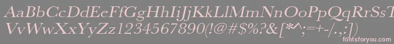 UrwbaskertextwidOblique Font – Pink Fonts on Gray Background