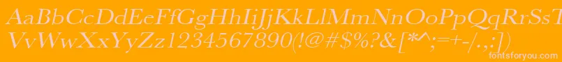 UrwbaskertextwidOblique Font – Pink Fonts on Orange Background