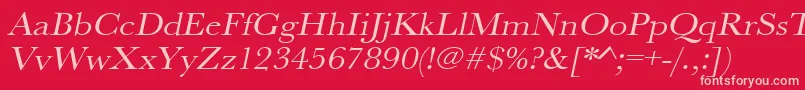 UrwbaskertextwidOblique Font – Pink Fonts on Red Background