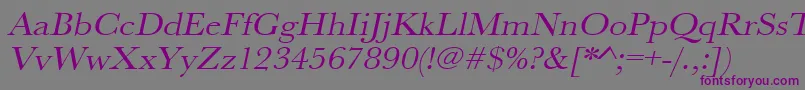 UrwbaskertextwidOblique Font – Purple Fonts on Gray Background