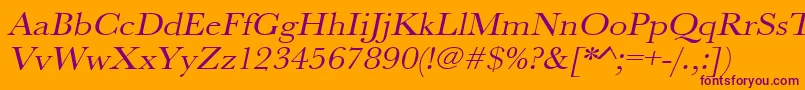 UrwbaskertextwidOblique Font – Purple Fonts on Orange Background