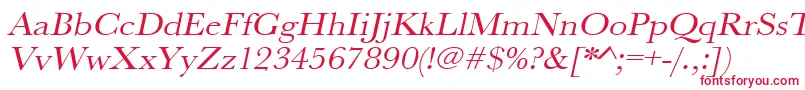 UrwbaskertextwidOblique Font – Red Fonts on White Background