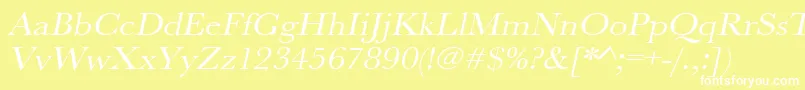 UrwbaskertextwidOblique Font – White Fonts on Yellow Background