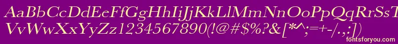 UrwbaskertextwidOblique Font – Yellow Fonts on Purple Background
