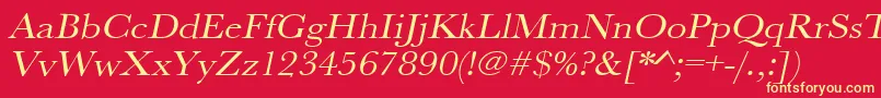 UrwbaskertextwidOblique Font – Yellow Fonts on Red Background