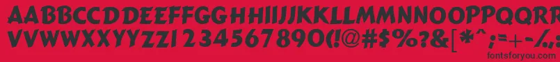 Czcionka Gizmocapsssk – czarne czcionki na czerwonym tle