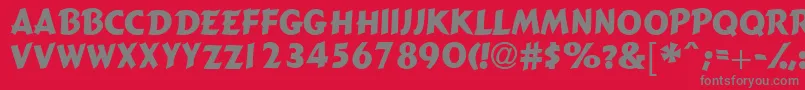 Czcionka Gizmocapsssk – szare czcionki na czerwonym tle