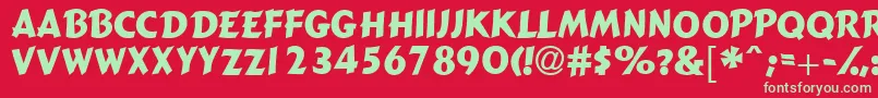 フォントGizmocapsssk – 赤い背景に緑の文字