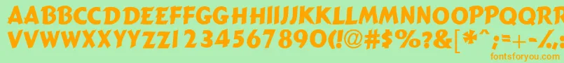 Gizmocapsssk Font – Orange Fonts on Green Background