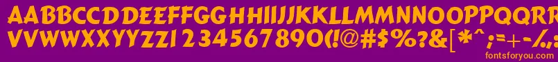 Gizmocapsssk Font – Orange Fonts on Purple Background