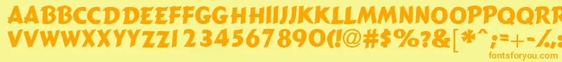 Gizmocapsssk Font – Orange Fonts on Yellow Background