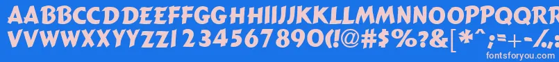 Gizmocapsssk Font – Pink Fonts on Blue Background