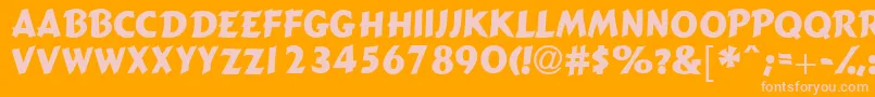 Gizmocapsssk Font – Pink Fonts on Orange Background