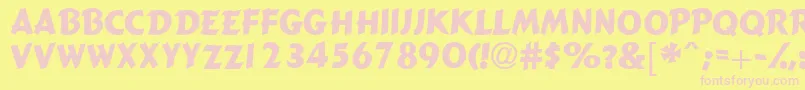 Gizmocapsssk Font – Pink Fonts on Yellow Background