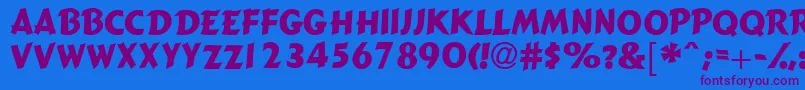 Gizmocapsssk Font – Purple Fonts on Blue Background