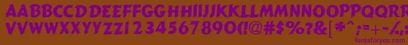 Gizmocapsssk Font – Purple Fonts on Brown Background