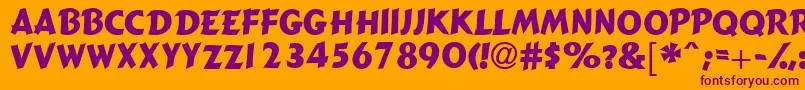 Gizmocapsssk Font – Purple Fonts on Orange Background