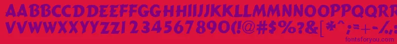 Gizmocapsssk Font – Purple Fonts on Red Background
