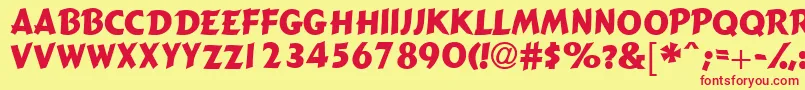 Gizmocapsssk Font – Red Fonts on Yellow Background