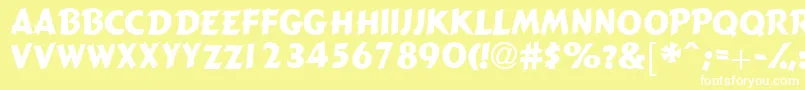 Gizmocapsssk Font – White Fonts on Yellow Background