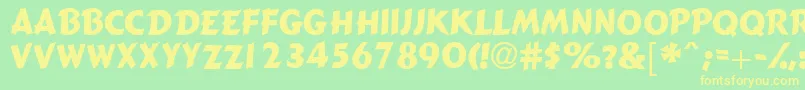 Gizmocapsssk Font – Yellow Fonts on Green Background
