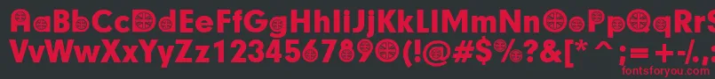 フォントBritishParticipants – 黒い背景に赤い文字