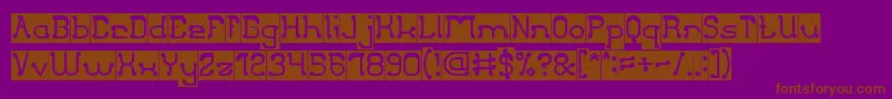 ClubGolfInverse-Schriftart – Braune Schriften auf violettem Hintergrund