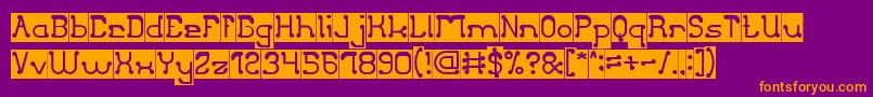 ClubGolfInverse Font – Orange Fonts on Purple Background