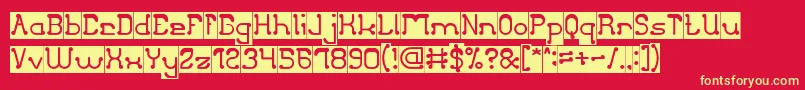 ClubGolfInverse Font – Yellow Fonts on Red Background