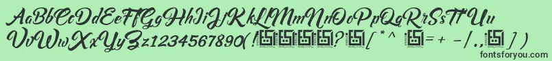 AsiyahScriptDemo Font – Black Fonts on Green Background