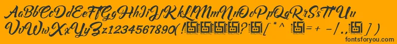 AsiyahScriptDemo Font – Black Fonts on Orange Background