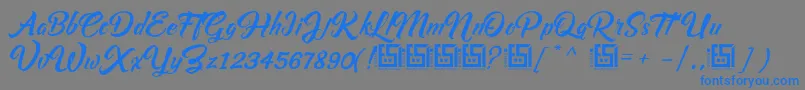 AsiyahScriptDemo Font – Blue Fonts on Gray Background
