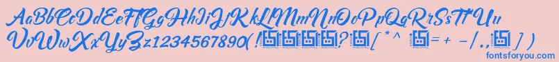 AsiyahScriptDemo Font – Blue Fonts on Pink Background