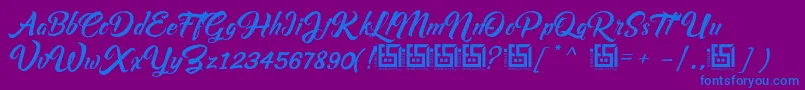 AsiyahScriptDemo Font – Blue Fonts on Purple Background