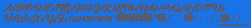 AsiyahScriptDemo Font – Brown Fonts on Blue Background