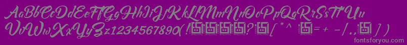 AsiyahScriptDemo-Schriftart – Graue Schriften auf violettem Hintergrund